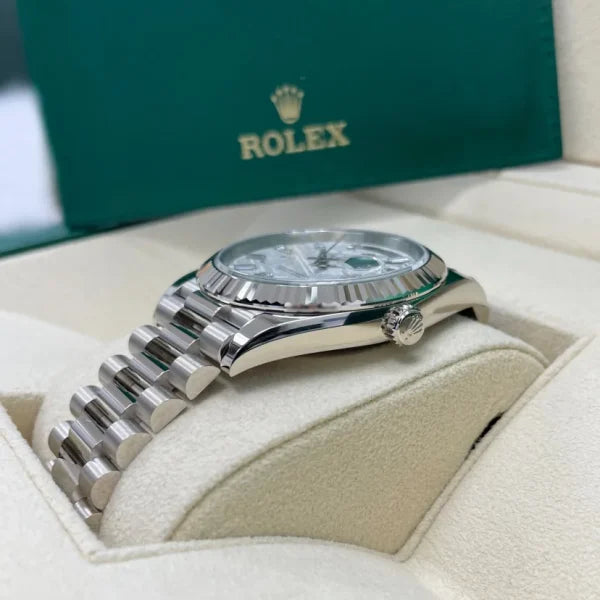 Rolex Day-Date 40 228239 Fluted Bezel Baguette Diamond Meteorite Dial
