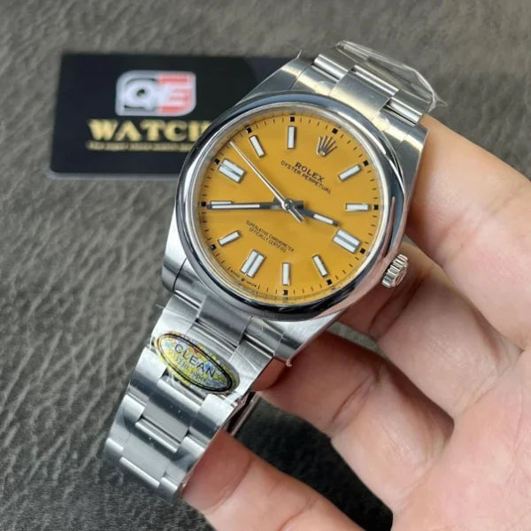 Oyster Perpetual 41mm 124300 904L Steel Yellow Dial