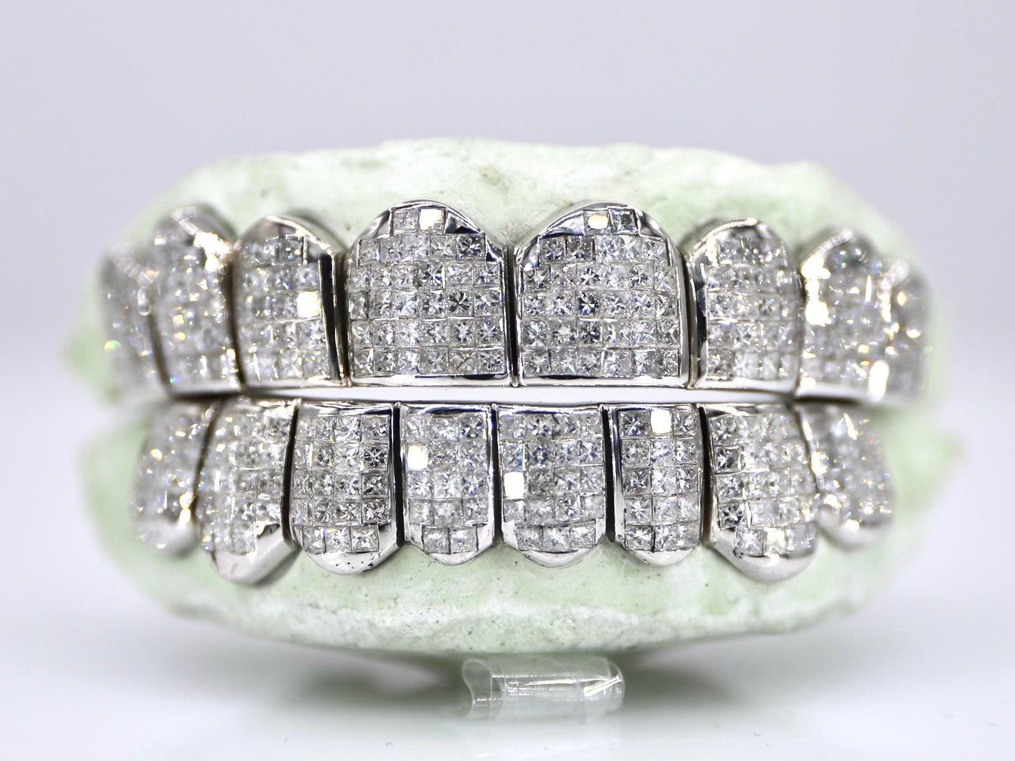 Invisible Set Princess Cut VVS Lab Diamond Grillz