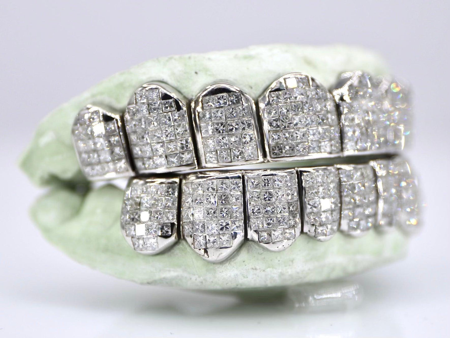 Invisible Set Princess Cut VVS Lab Diamond Grillz