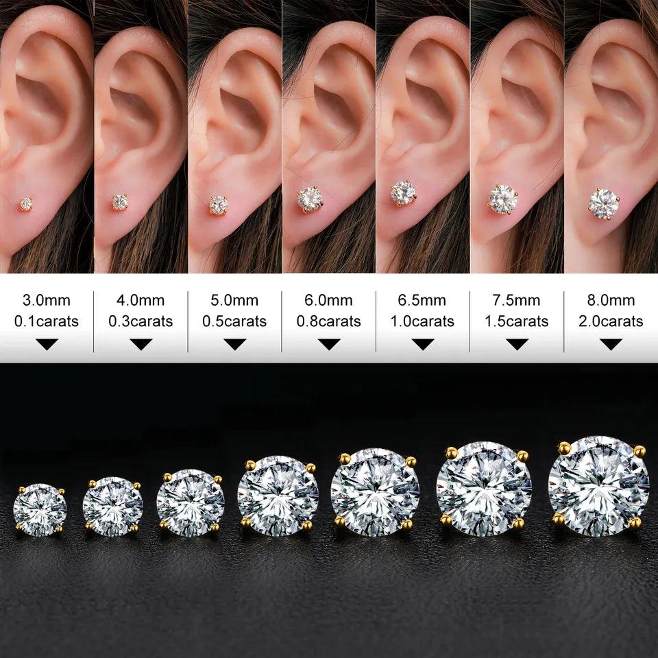 VVS Moissanite Diamond Stud Earrings